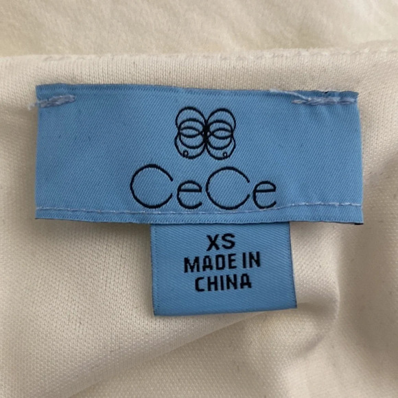 Cece "NEW" Preppy Coquette Pearl Collar Oversized Ballon Sleeve Blouse Size XS - Picture 9 of 10